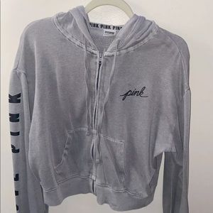 PINK Graphic Logo Hoodie Grey "LOVE PINK" small